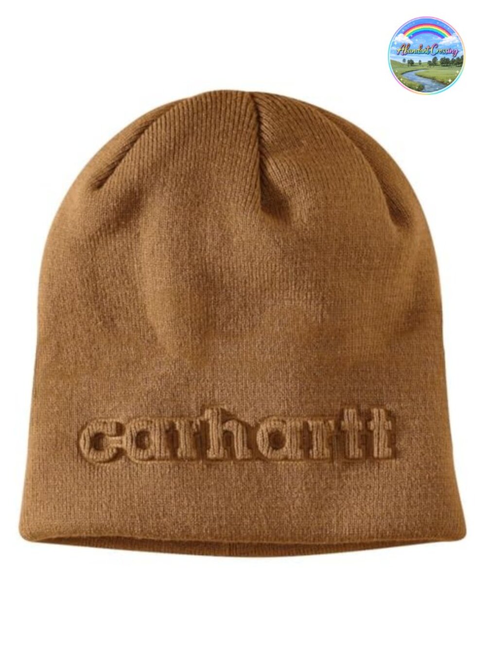 Men's Knit Embossed Logo Beanie Winter Hat